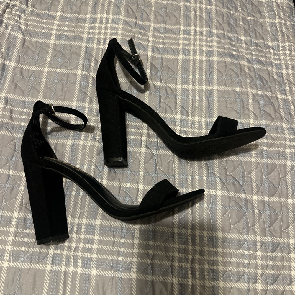 Elegant Black Ankle Strap Heels